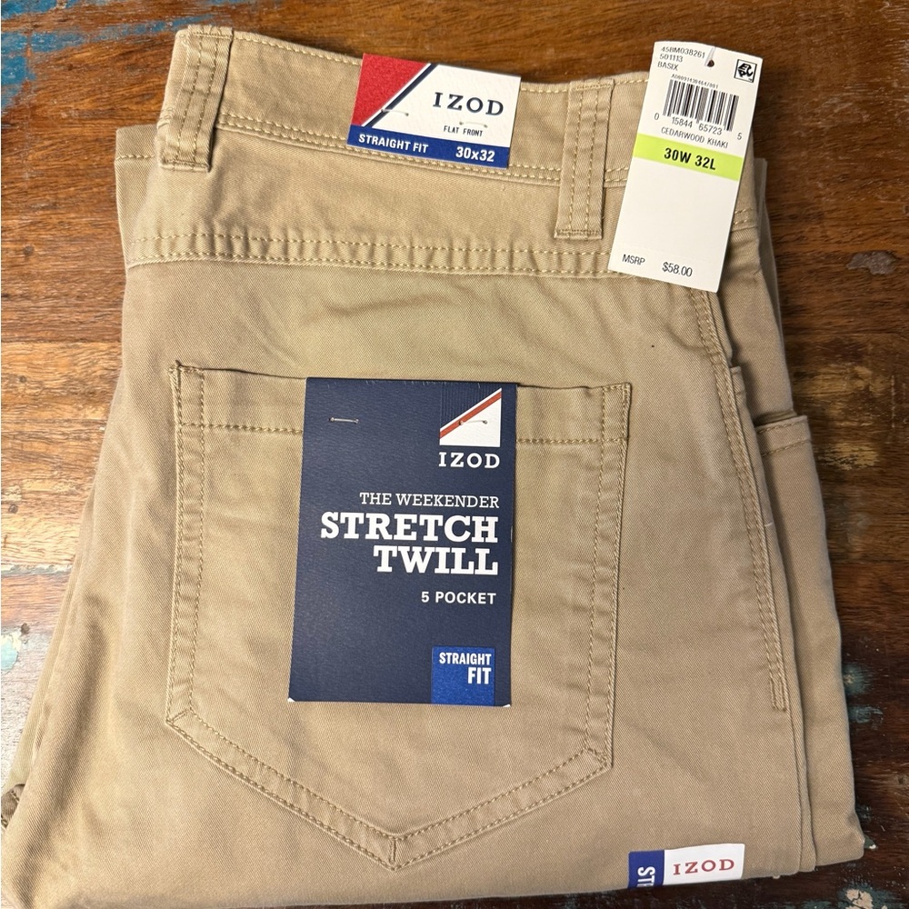Izod The Weekender Stretch Twill Pants - Beige
